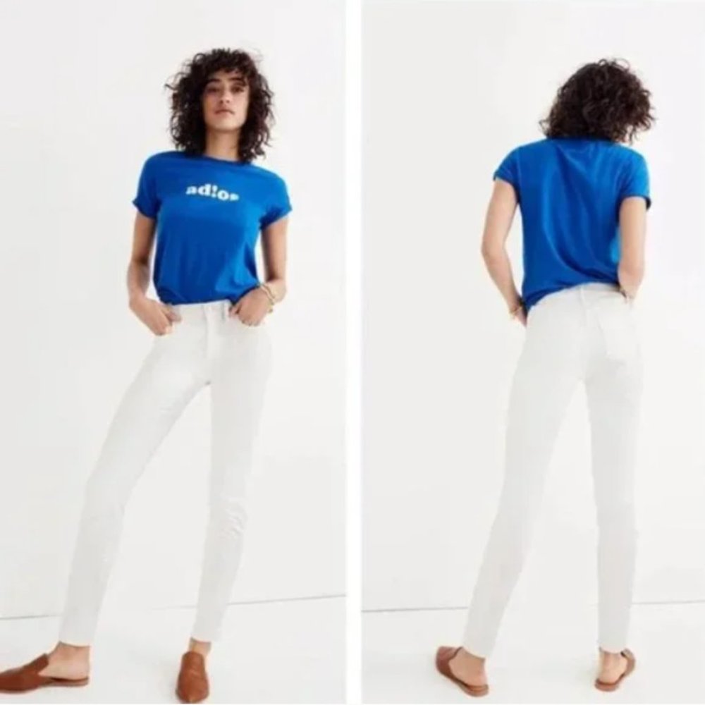 Madewell 9" high riser skinny skinny white jeans size 32 Tall